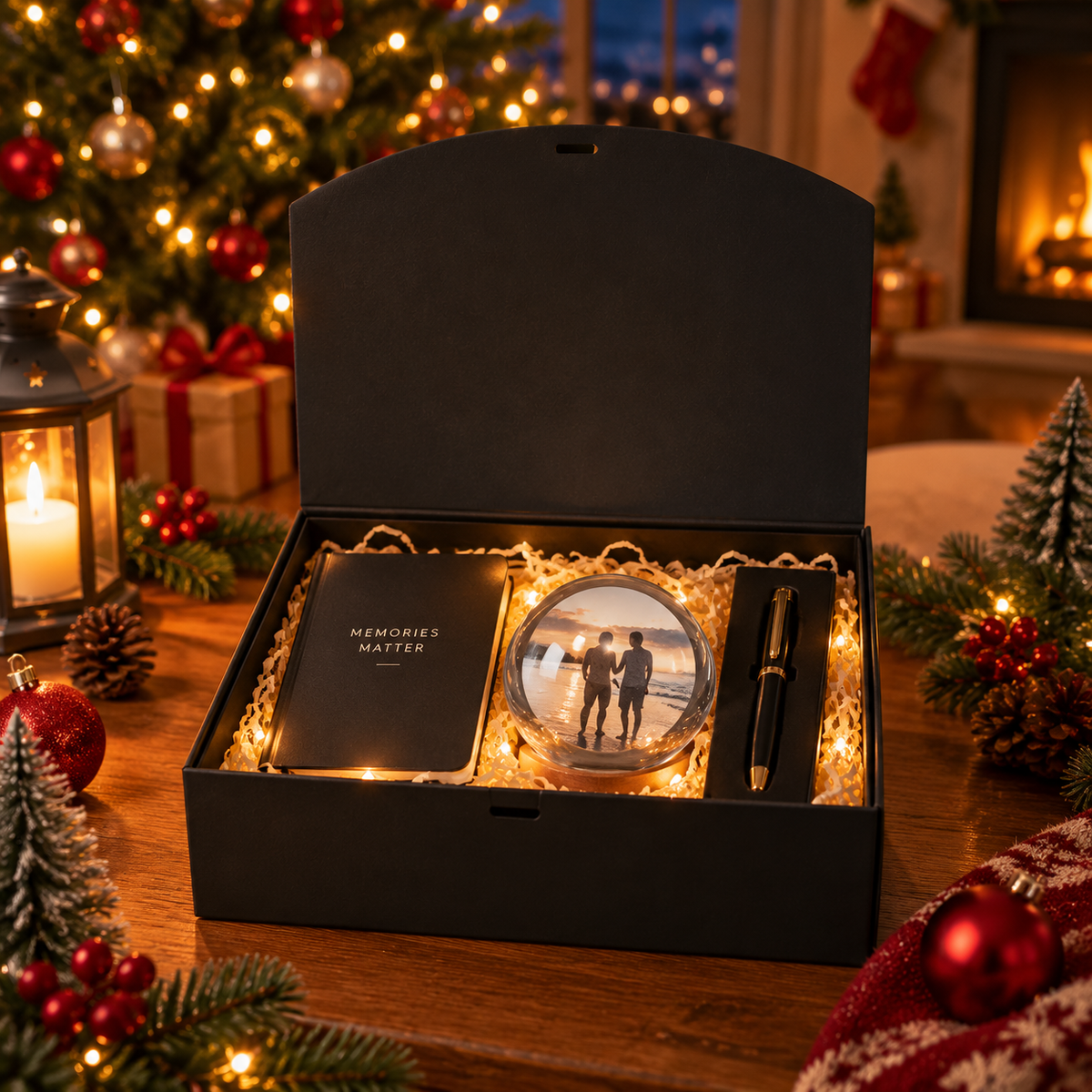 Black Gift Box With Ribbon