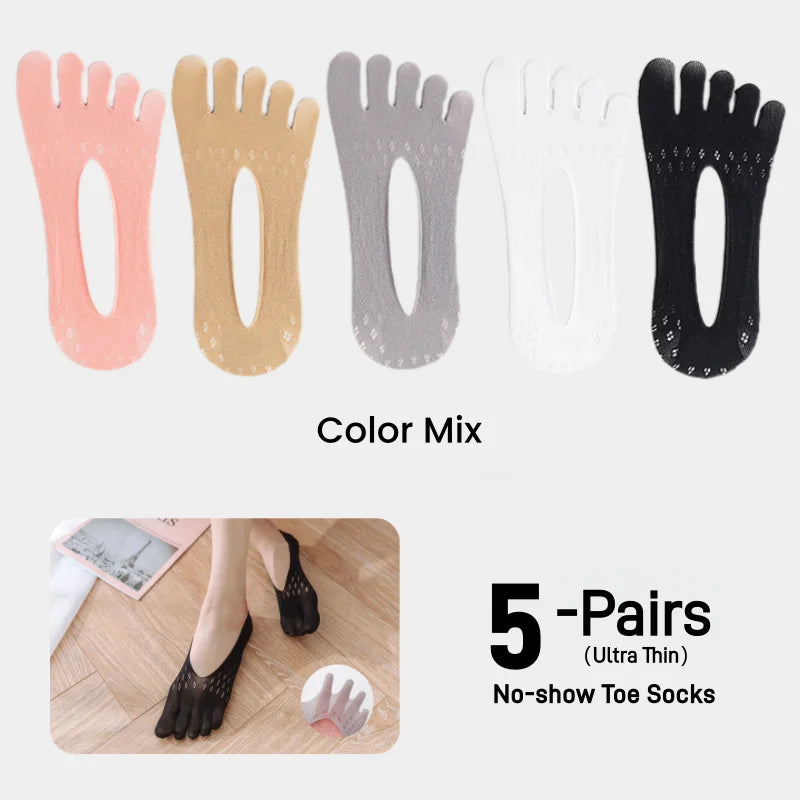Orthopedic Toe Compression Socks Toe Socks No Show Low Cut Liner Five Finger Socks Toe Separator Sock for Women Men Bunion