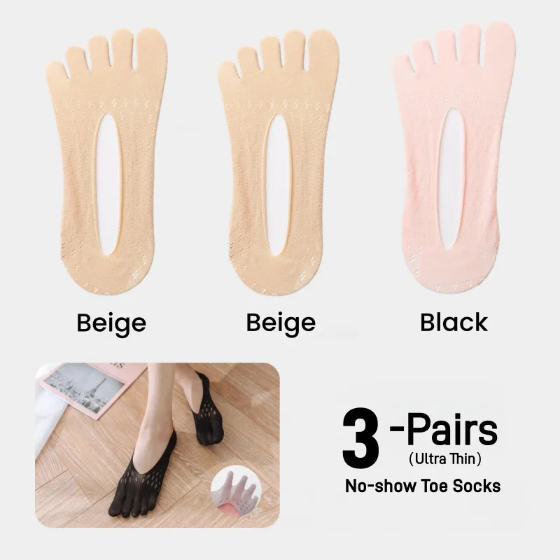 Orthopedic Toe Compression Socks Toe Socks No Show Low Cut Liner Five Finger Socks Toe Separator Sock for Women Men Bunion