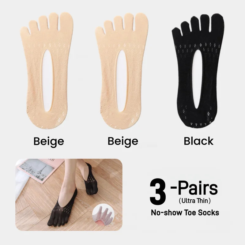 Orthopedic Toe Compression Socks Toe Socks No Show Low Cut Liner Five Finger Socks Toe Separator Sock for Women Men Bunion