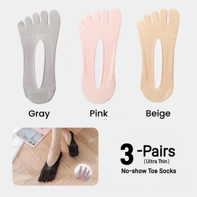 Orthopedic Toe Compression Socks Toe Socks No Show Low Cut Liner Five Finger Socks Toe Separator Sock for Women Men Bunion